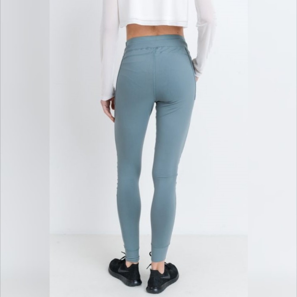 New Skinny Cargo Moto Hybrid Joggers - Dusty-Blue9 - Picture 5 of 6